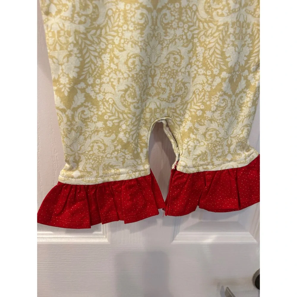 Giggle Moon Baby Girls Botanical Bird‎ Print Ruffle Romper Red 6M NWT k7007
